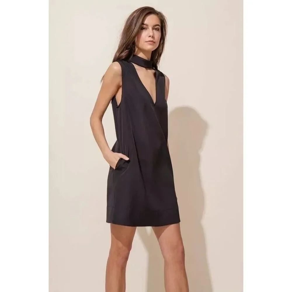 Yumi Kim $178 Women's Edie Collared Cutout Shift Dress - Black NEW WITH TAGS